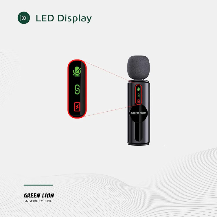 ست میکروفن بیسیم گرین لاین GM-80X | اتصال ۳گانه لایتنینگ + AUX + USB | کیفیت استودیویی