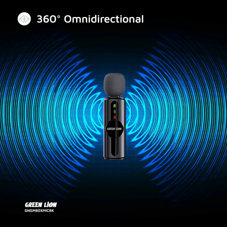 ست میکروفن بیسیم گرین لاین GM-80X | اتصال ۳گانه لایتنینگ + AUX + USB | کیفیت استودیویی
