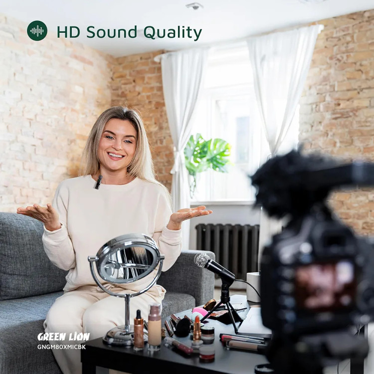 ست میکروفن بیسیم گرین لاین GM-80X | اتصال ۳گانه لایتنینگ + AUX + USB | کیفیت استودیویی