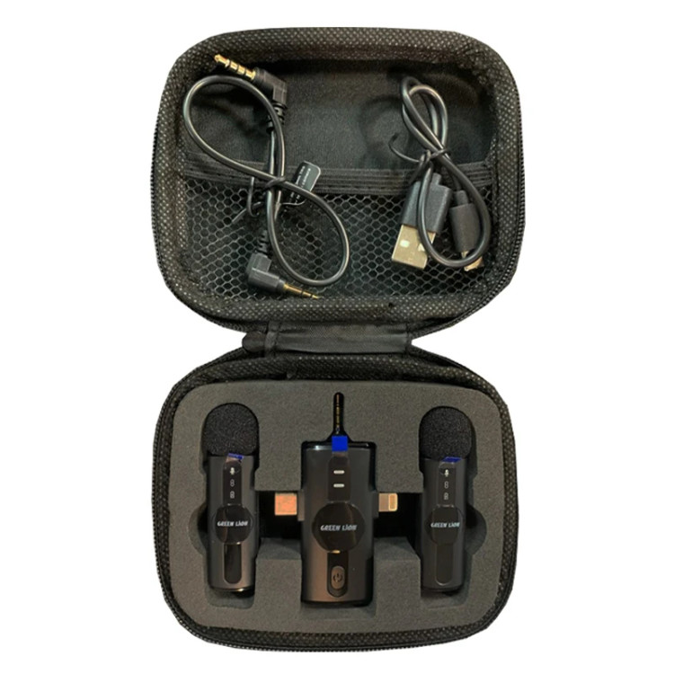 ست میکروفن بیسیم گرین لاین GM-80X | اتصال ۳گانه لایتنینگ + AUX + USB | کیفیت استودیویی