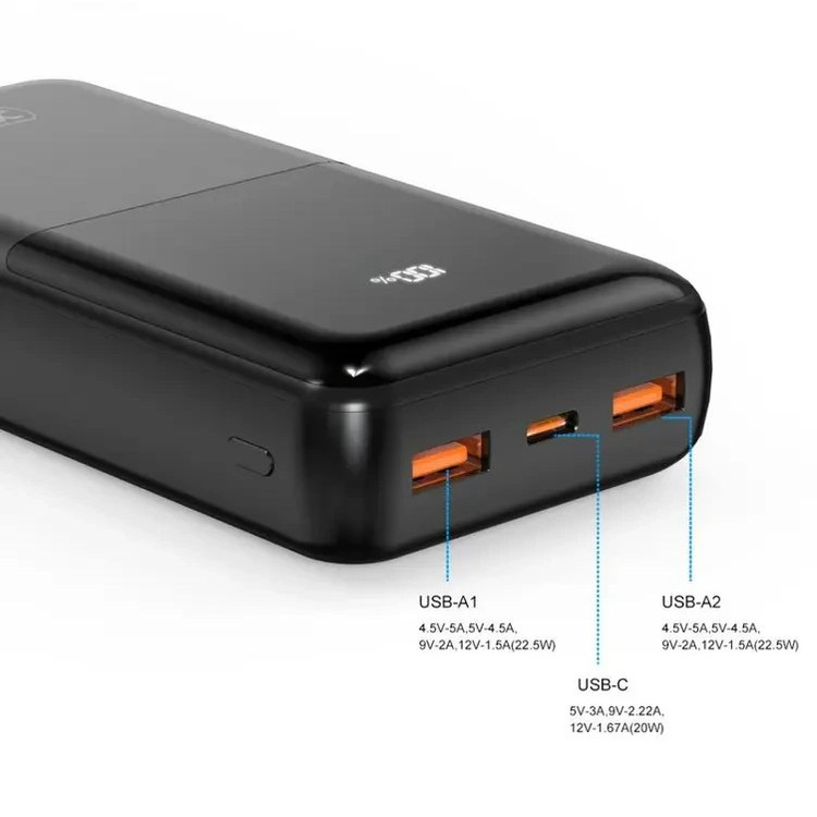 پاوربانک 20000 میلیآمپر ازاکو EZAKO مدل Z-29 شارژ سریع PD 20W با نمایشگر دیجیتال