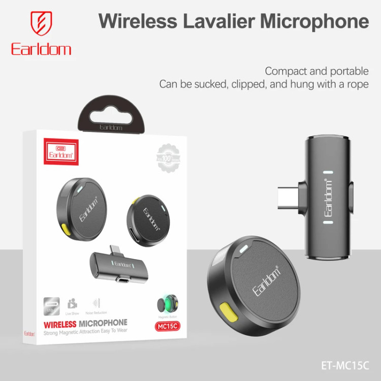 ست میکروفن بی سیم ارلدام مدل MC15C با درگاه اتصال USB