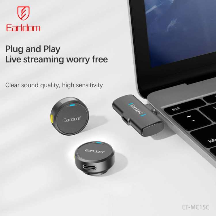 ست میکروفن بی سیم ارلدام مدل MC15C با درگاه اتصال USB