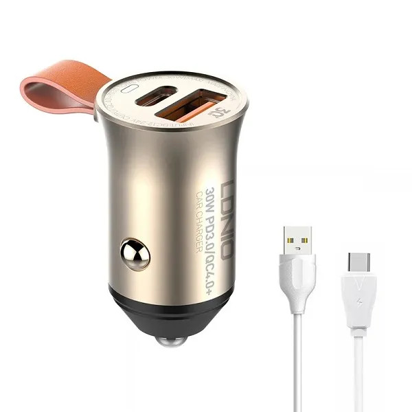 شارژر فندکی الدینیو مدل C509Q pd 20w به همراه کابل USB-C