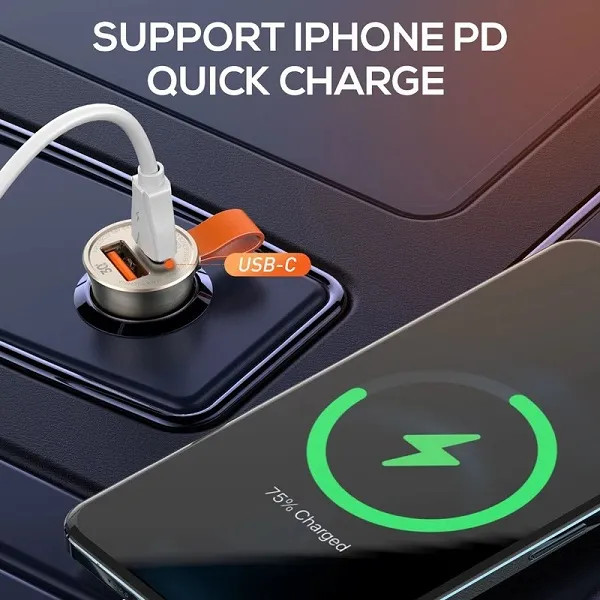شارژر فندکی الدینیو مدل C509Q pd 20w به همراه کابل USB-C